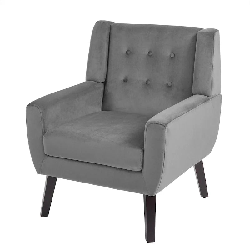 Ensemble de 2 fauteuils d'appoint en velours pour salon, avec accoudoirs rembourrés