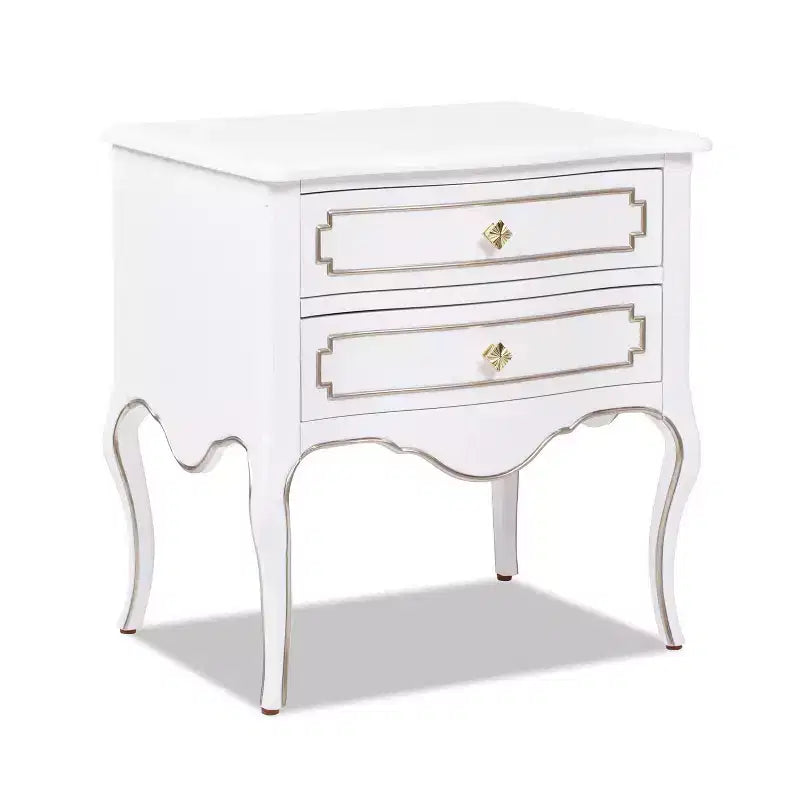 Table d'appoint de rangement Edwardian JTH LUXE Court 23,5 de large, en bouleau blanc doux