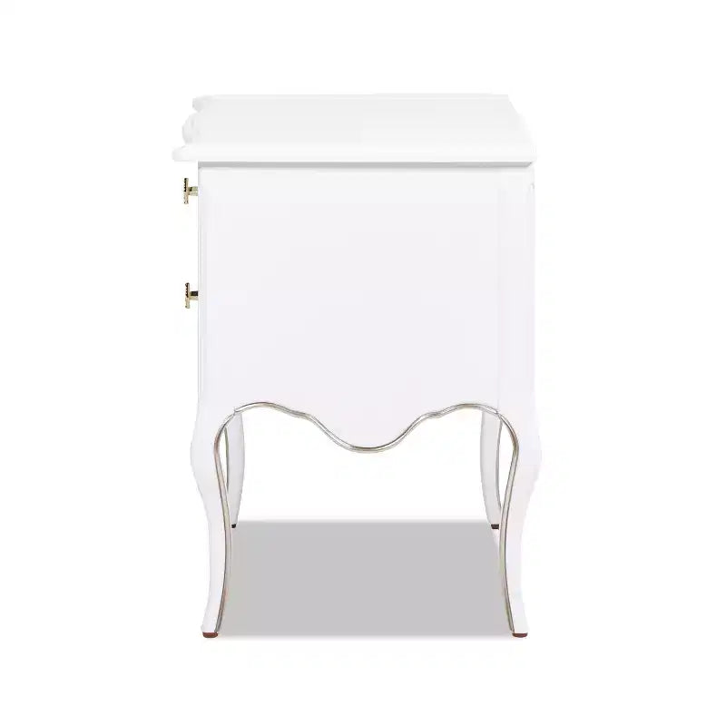 Table d'appoint de rangement Edwardian JTH LUXE Court 23,5 de large, en bouleau blanc doux
