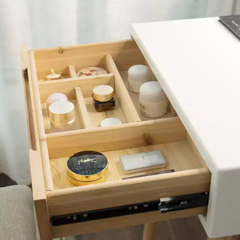 Coiffeuse Elecwish en bois avec miroir et chaise