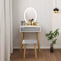 Coiffeuse Elecwish en bois avec miroir et chaise