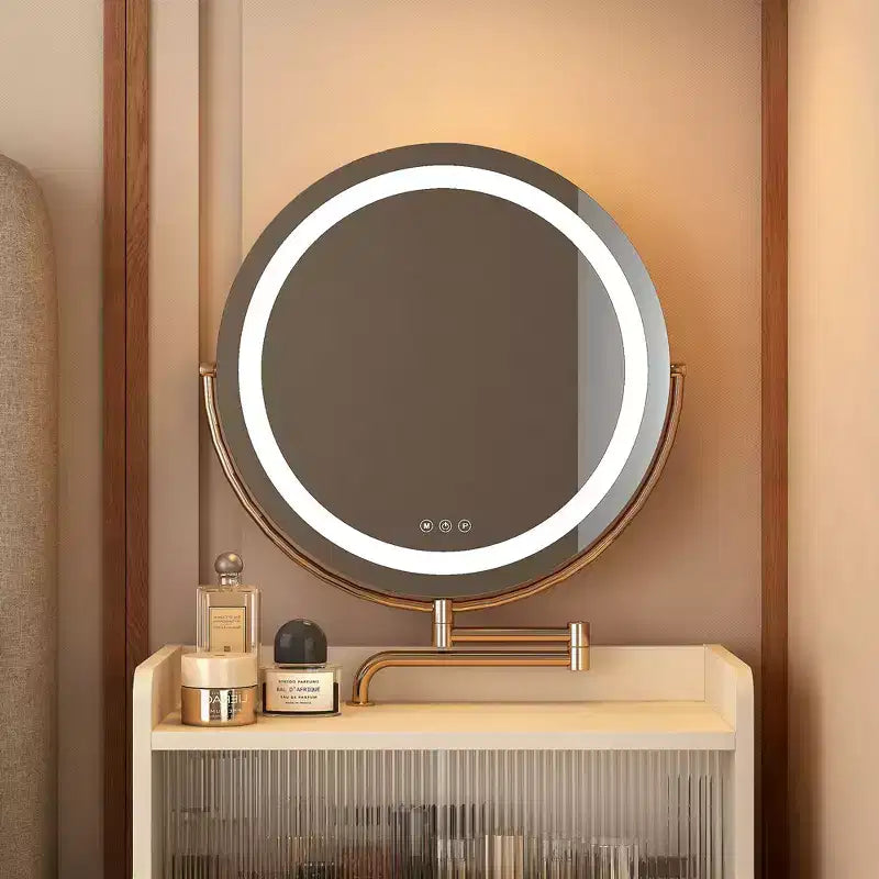 Okak Coiffeuse 3 en 1 avec miroir, ensemble de maquillage peu encombrant avec station de recharge, table de toilette compacte pour chambre à coucher