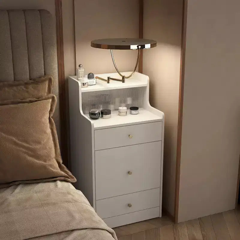 Okak Coiffeuse 3 en 1 avec miroir, ensemble de maquillage peu encombrant avec station de recharge, table de toilette compacte pour chambre à coucher