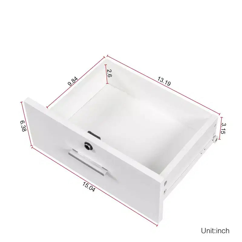 Coiffeuse avec lumières Okak, bureau de maquillage moderne et élégant avec système de rangement à plusieurs niveaux et miroir intégré, ensemble pour chambre à coucher, blanc