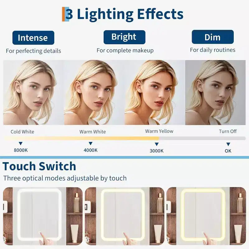 Coiffeuse avec miroir HD, lumières LED et station de recharge, table de maquillage style ferme avec 2 tiroirs et tabouret rembourré, étagères pour la maison