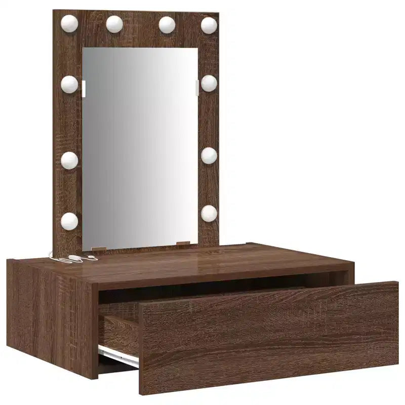 Coiffeuse moderne et minimaliste Clihome, élégante table de maquillage avec miroir clair et tiroirs de rangement intelligents pour une organisation quotidienne