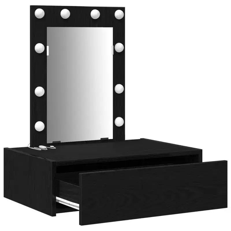 Coiffeuse moderne et minimaliste Clihome, élégante table de maquillage avec miroir clair et tiroirs de rangement intelligents pour une organisation quotidienne