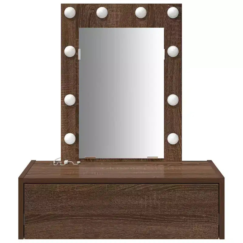 Coiffeuse moderne et minimaliste Clihome, élégante table de maquillage avec miroir clair et tiroirs de rangement intelligents pour une organisation quotidienne