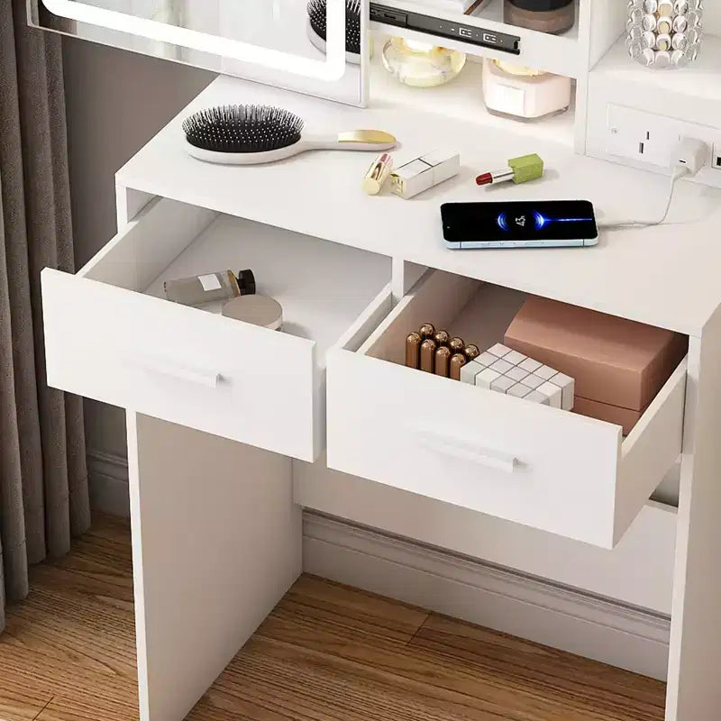 GDFStudio Yara 24 W Petite coiffeuse miroir avec tabouret