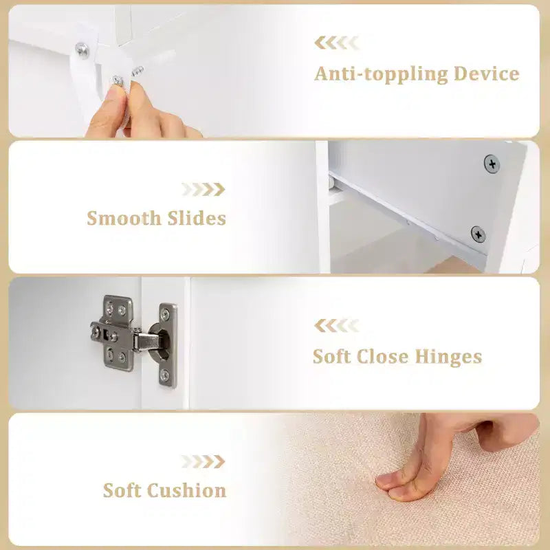 Coiffeuse Costway avec tabouret rembourré et miroir avec modes d'éclairage réglables