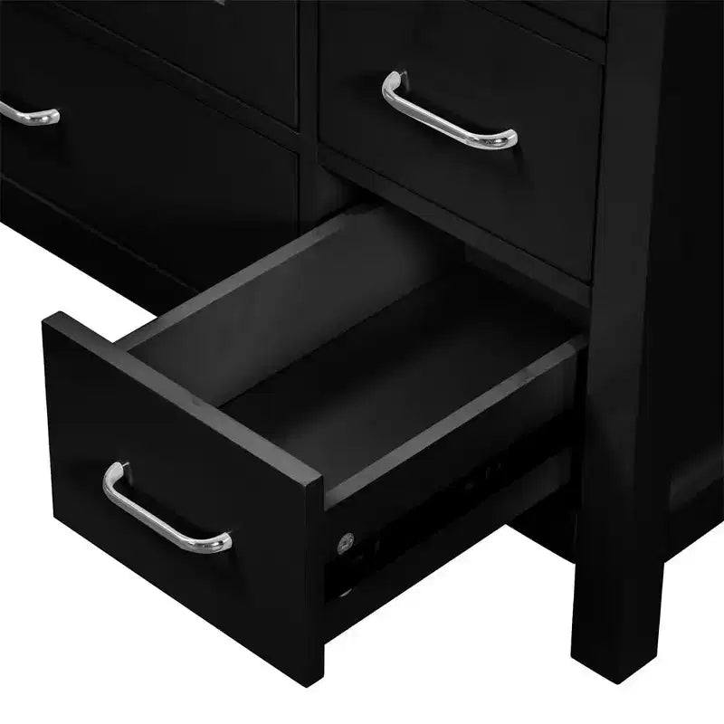 Meuble-lavabo de salle de bain de 36 po avec vasque en céramique, armoire de rangement, 2 portes à fermeture douce, 5 tiroirs, pour salle de bain, garage, jardin ou bureau