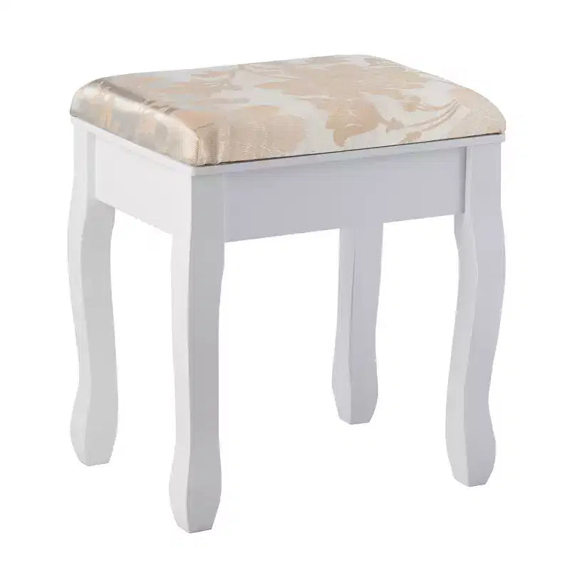 Coiffeuse avec miroir rotatif Costway et tabouret, 5 tiroirs