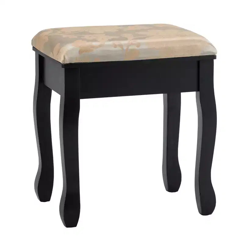 Coiffeuse avec miroir rotatif Costway et tabouret, 5 tiroirs