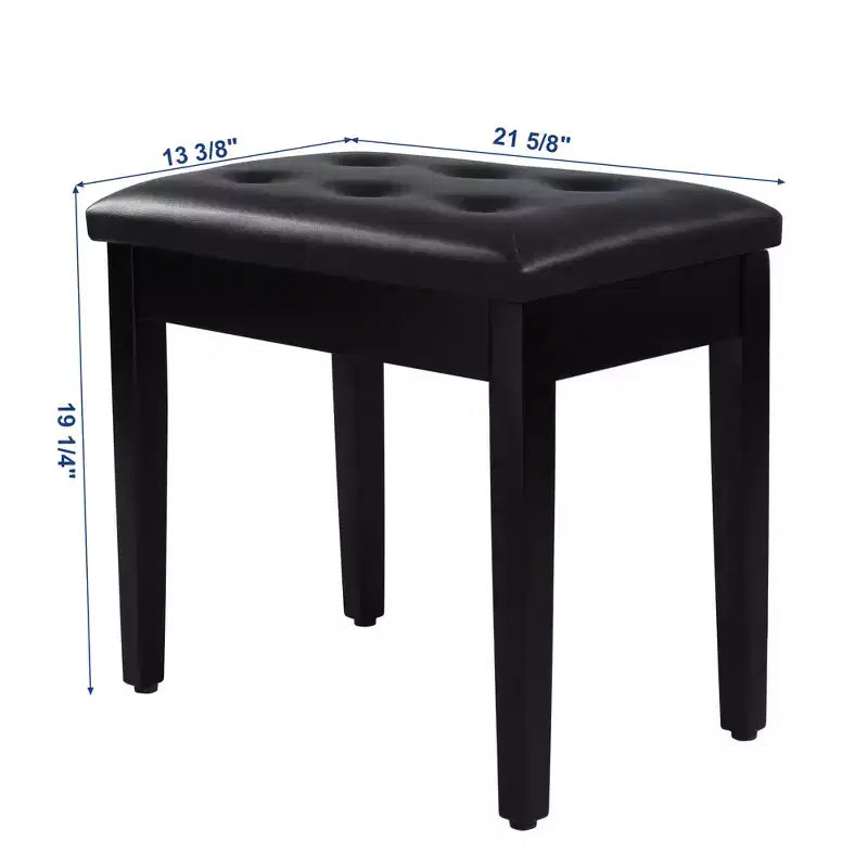 Banc de piano SONGMICS avec coussin rembourré et compartiment de rangement pour partitions, tabouret de coiffeuse, siège de piano capitonné en bois