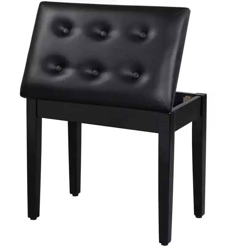 Banc de piano SONGMICS avec coussin rembourré et compartiment de rangement pour partitions, tabouret de coiffeuse, siège de piano capitonné en bois
