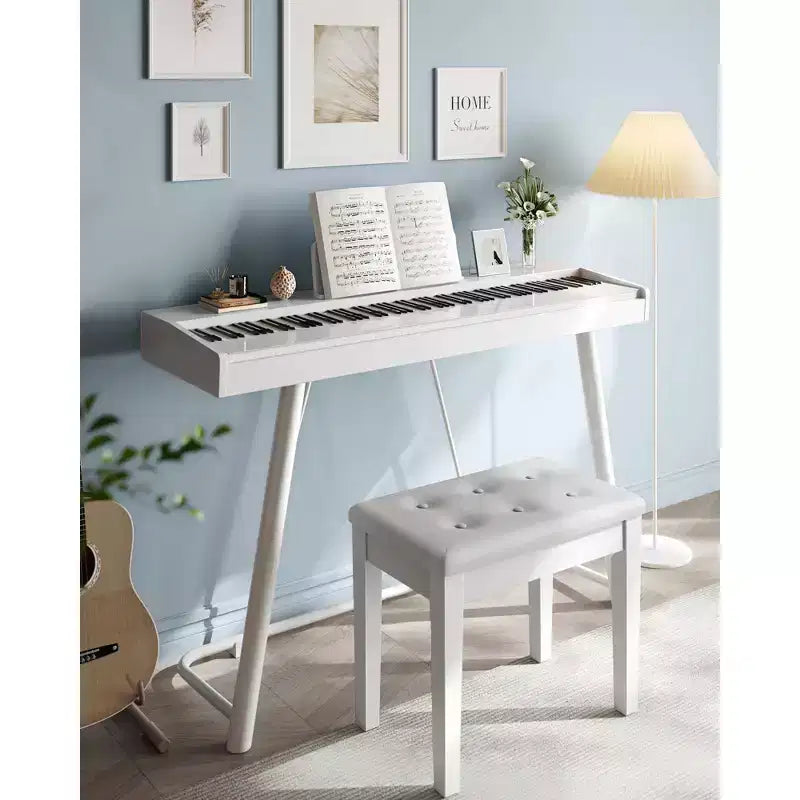 Banc de piano SONGMICS avec coussin rembourré et compartiment de rangement pour partitions, tabouret de coiffeuse, siège de piano capitonné en bois