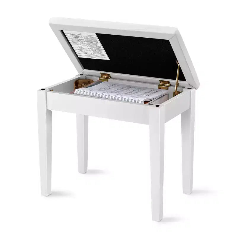Banc de piano SONGMICS avec coussin rembourré et compartiment de rangement pour partitions, tabouret de coiffeuse, siège de piano capitonné en bois