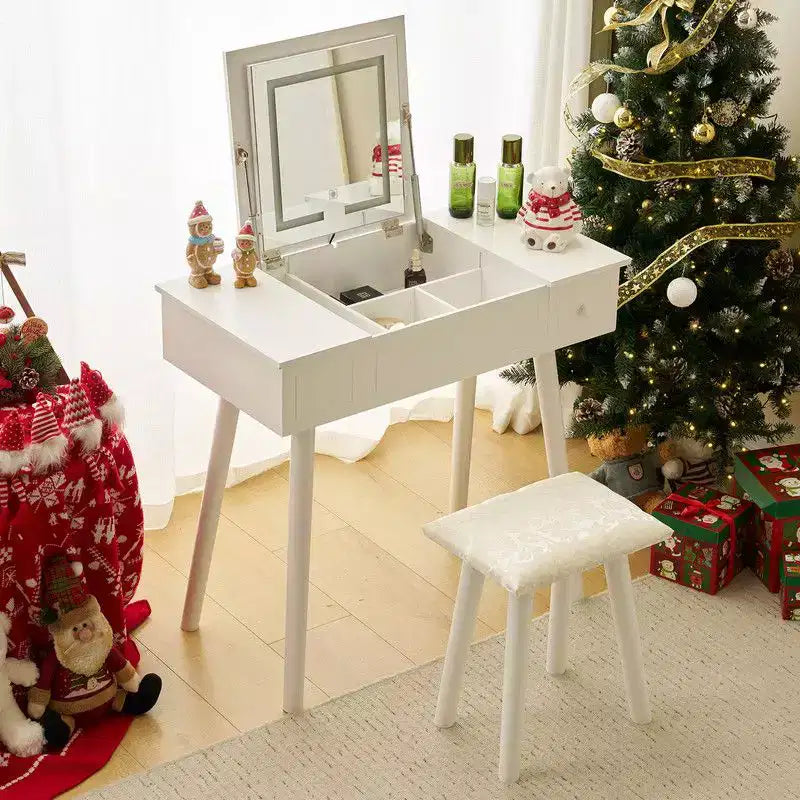 Ensemble coiffeuse blanche avec LED