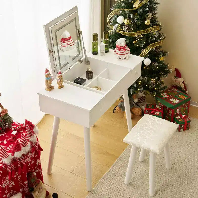 Ensemble coiffeuse blanche avec LED