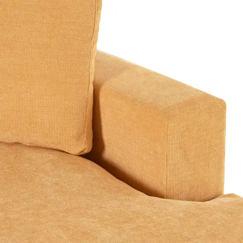 Chaise longue de 53,5 pouces avec pieds en bois massif et coussins confortables