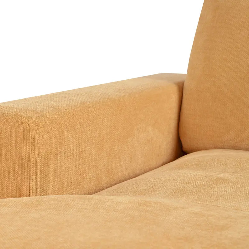 Chaise longue de 53,5 pouces avec pieds en bois massif et coussins confortables