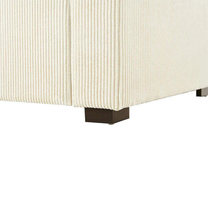 Chaise longue de 53,5 pouces avec pieds en bois massif et coussins confortables