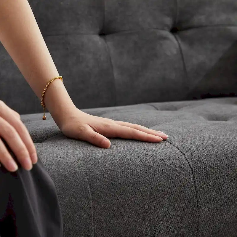 Canapé deux places moderne en lin de 62 pouces