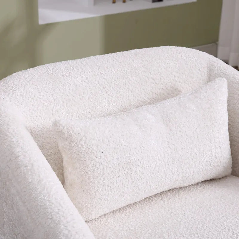 Fauteuil pivotant style tonneau, fauteuil d'appoint rond et confortable pour salon, fauteuil club pivotant à 360 degrés