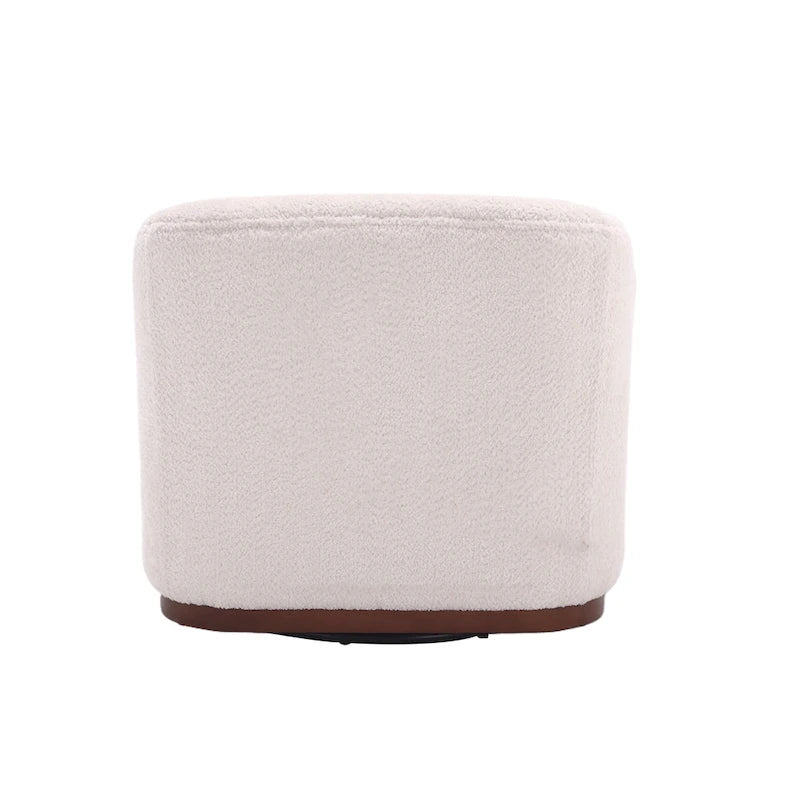 Fauteuil pivotant style tonneau, fauteuil d'appoint rond et confortable pour salon, fauteuil club pivotant à 360 degrés