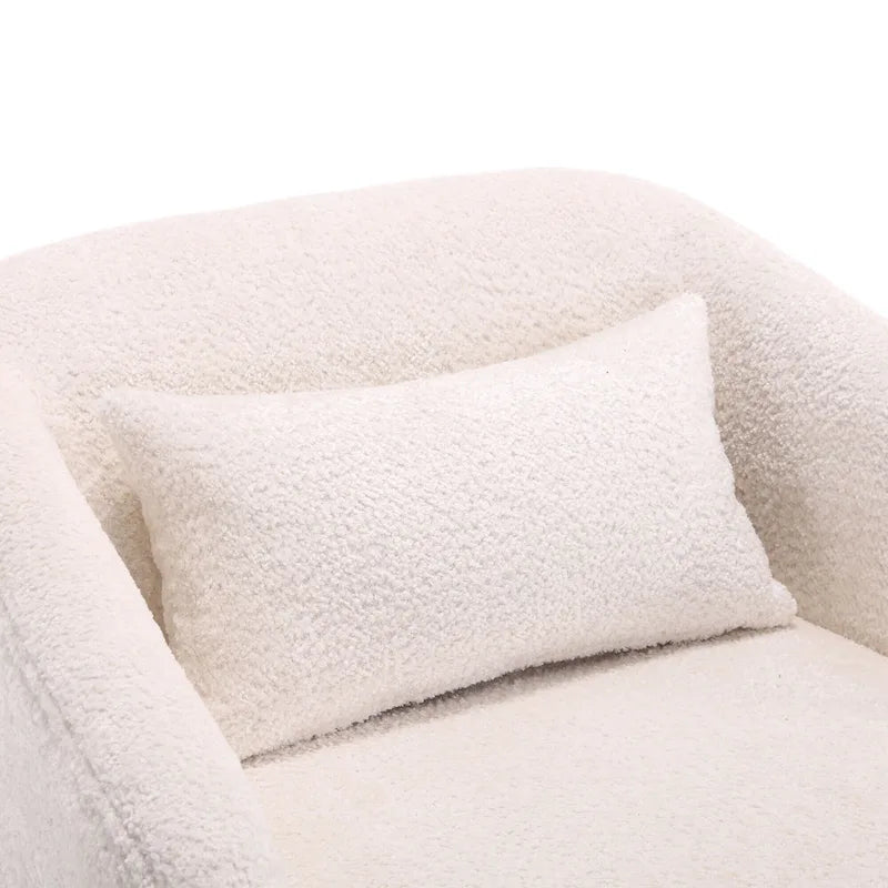 Fauteuil pivotant style tonneau, fauteuil d'appoint rond et confortable pour salon, fauteuil club pivotant à 360 degrés