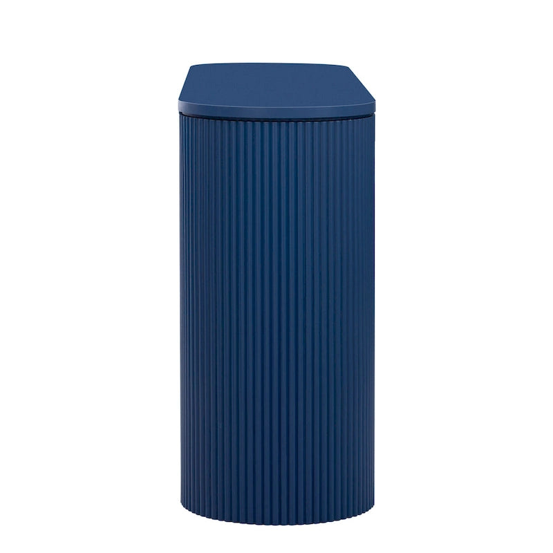 Console au design incurvé et ornée de rayures verticales originales, idéale pour le salon, le bureau et l'entrée.