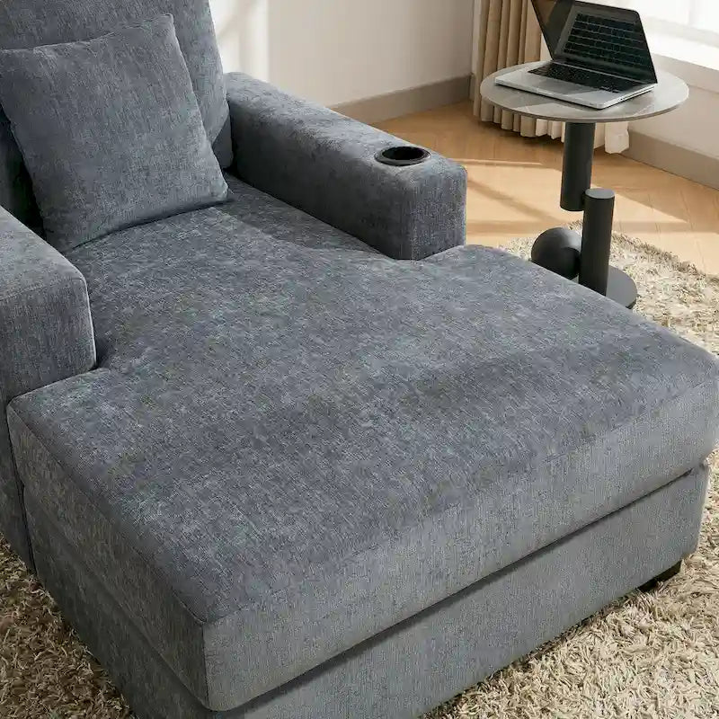 Chaise longue surdimensionnée avec coussins, disponible en trois tailles