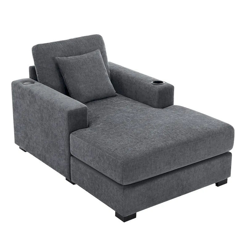 Chaise longue surdimensionnée avec coussins, disponible en trois tailles