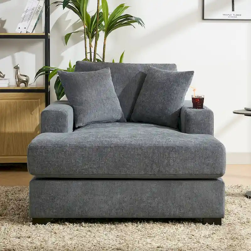 Chaise longue surdimensionnée avec coussins, disponible en trois tailles