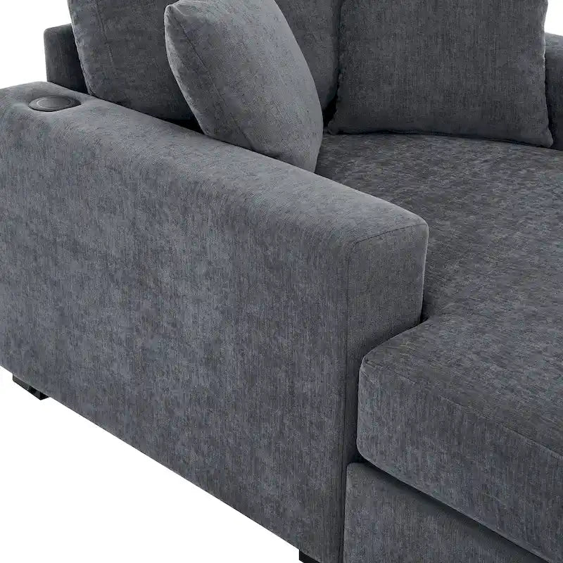 Chaise longue surdimensionnée avec coussins, disponible en trois tailles