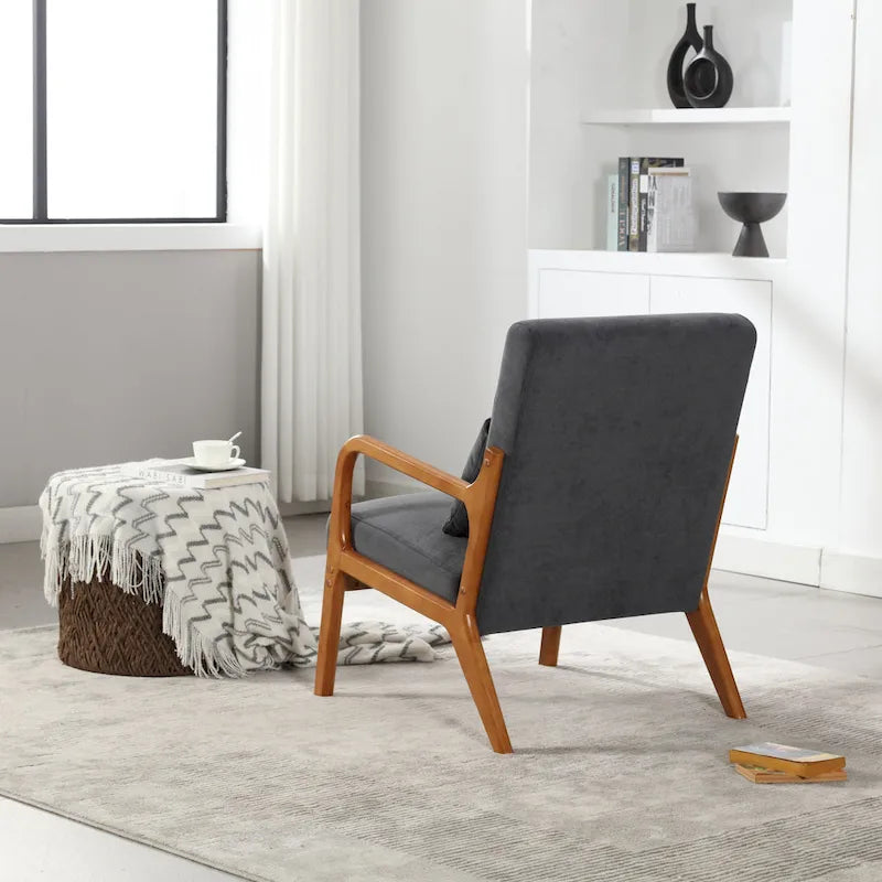 GDFStudio - Fauteuil d'appoint Olivia en velours avec structure en bois massif et coussin confortable