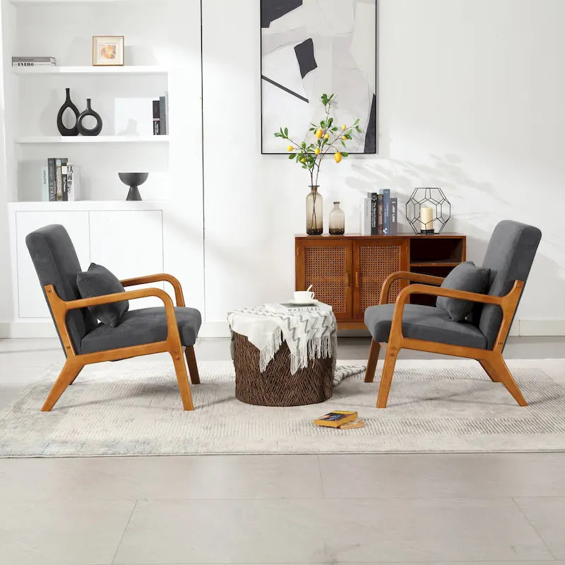 GDFStudio - Fauteuil d'appoint Olivia en velours avec structure en bois massif et coussin confortable