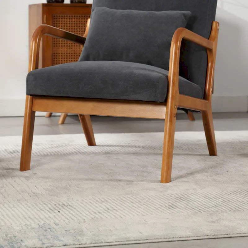 GDFStudio - Fauteuil d'appoint Olivia en velours avec structure en bois massif et coussin confortable