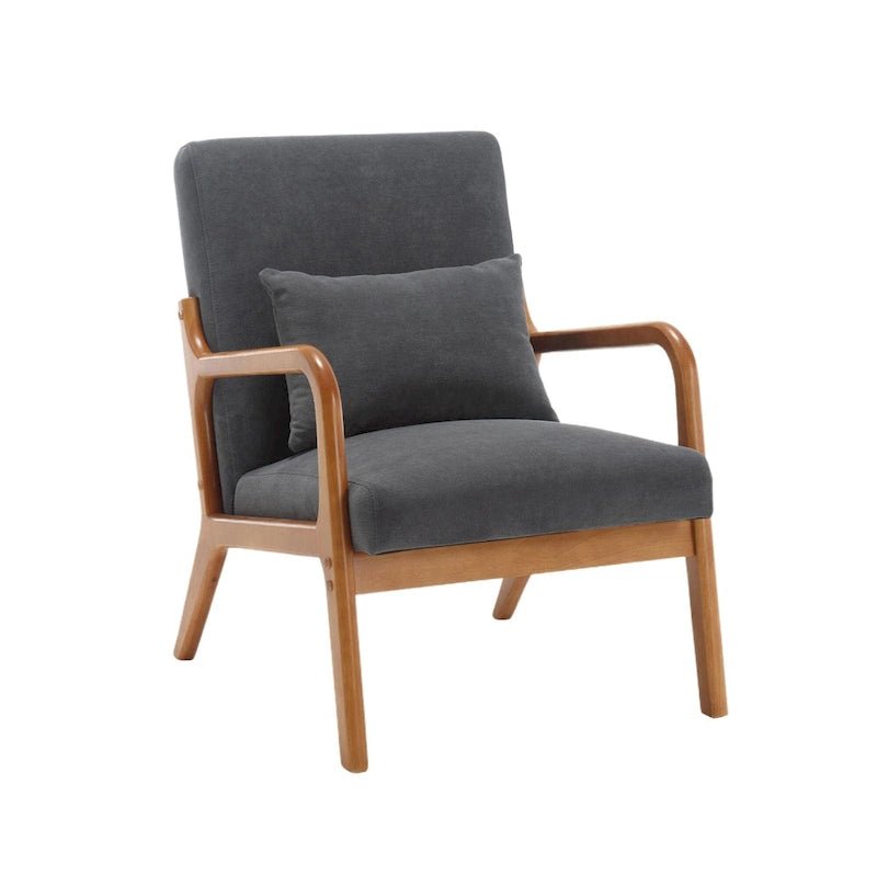 GDFStudio - Fauteuil d'appoint Olivia en velours avec structure en bois massif et coussin confortable