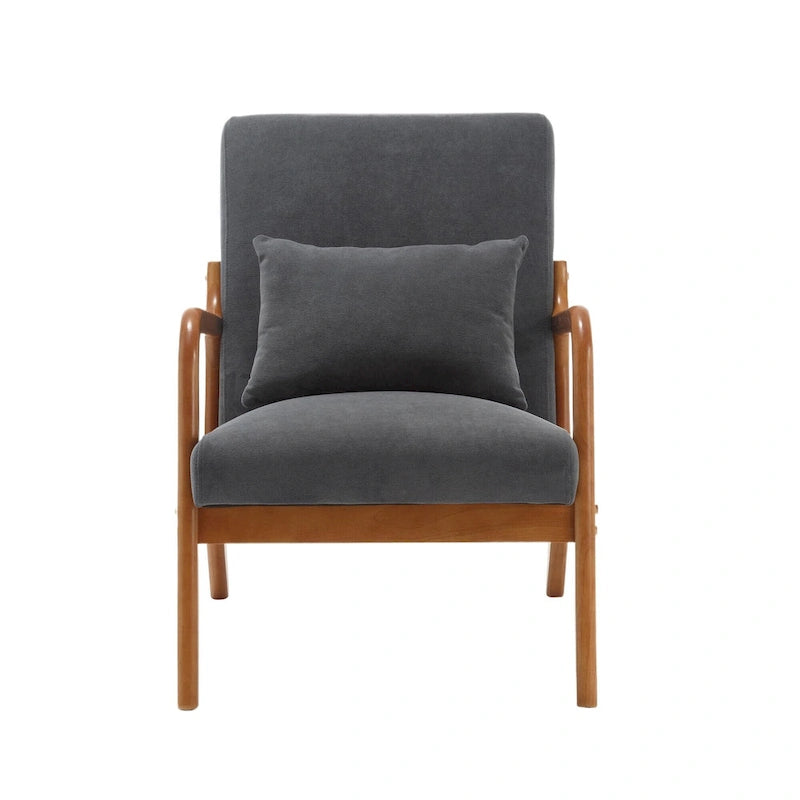 GDFStudio - Fauteuil d'appoint Olivia en velours avec structure en bois massif et coussin confortable