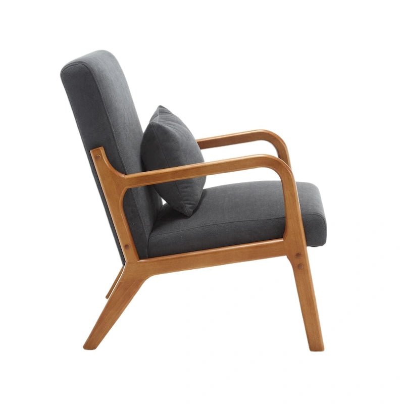GDFStudio - Fauteuil d'appoint Olivia en velours avec structure en bois massif et coussin confortable
