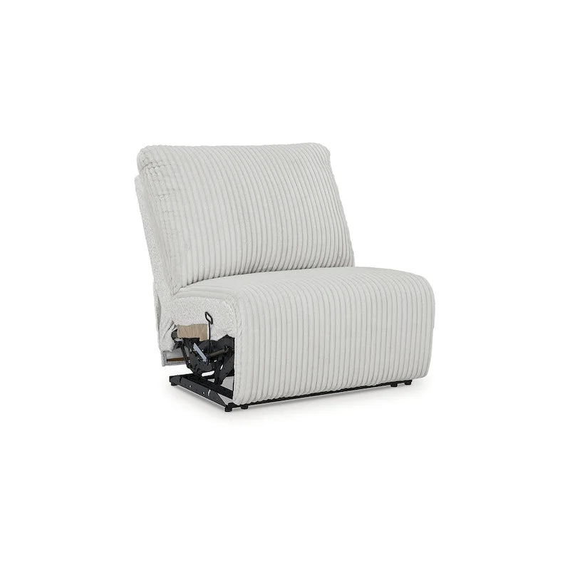 Canapé d'angle inclinable 6 places Signature Design by Ashley, gris clair, avec méridienne - 149,5 cm (L) x 132,5 cm (P) x 40 cm (H)