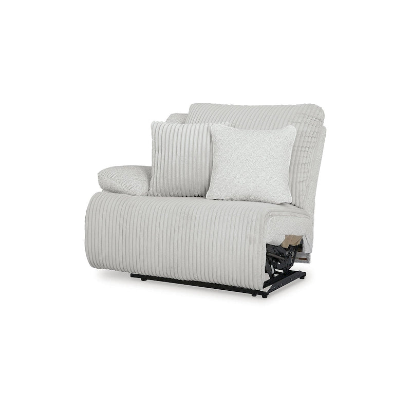 Canapé d'angle inclinable 6 places Signature Design by Ashley, gris clair, avec méridienne - 149,5 cm (L) x 132,5 cm (P) x 40 cm (H)