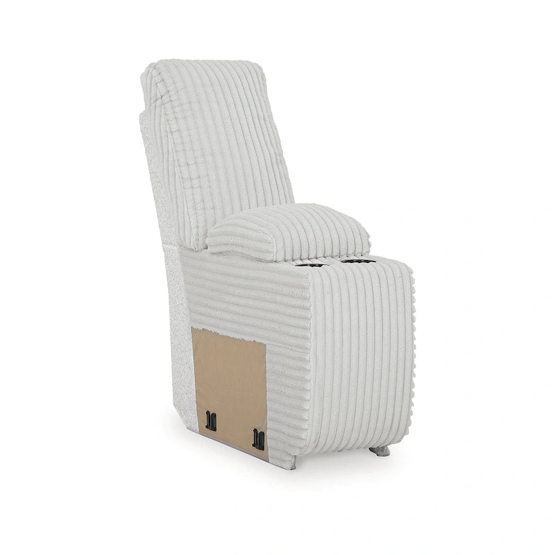 Canapé d'angle inclinable 6 places Signature Design by Ashley, gris clair, avec méridienne - 149,5 cm (L) x 132,5 cm (P) x 40 cm (H)