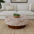 Table basse ronde sur pied Mila en coquille de noix de coco par East at Main