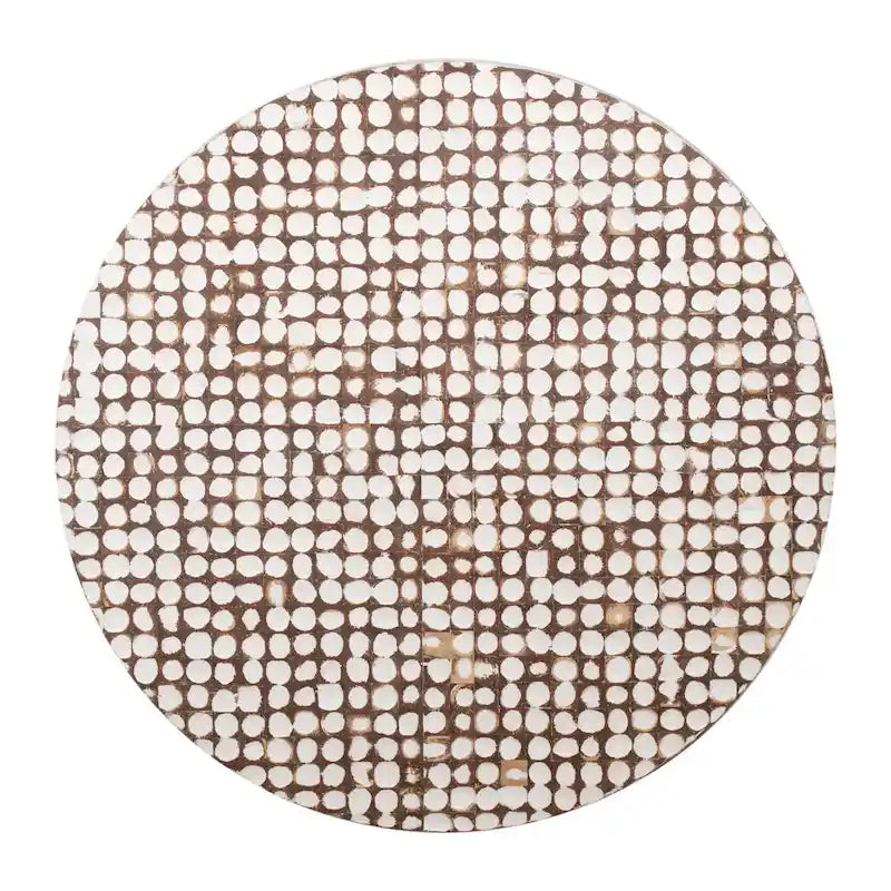 Table basse ronde sur pied Mila en coquille de noix de coco par East at Main