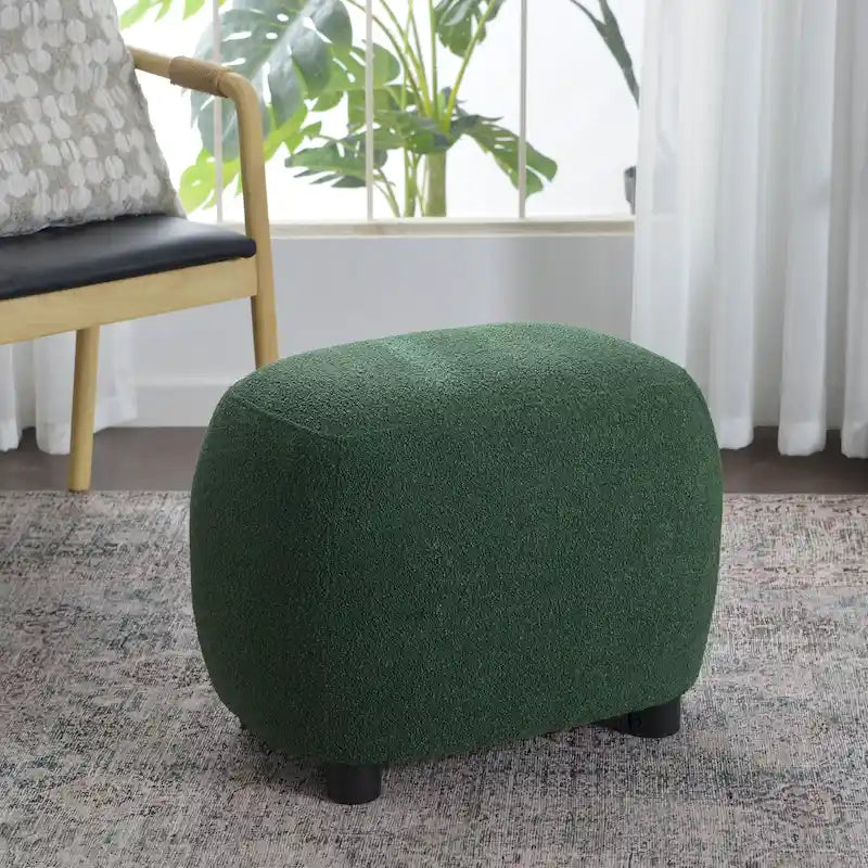 Repose-pieds ottoman/pouf KINWELL 23 pouces de large en tissu bouclé rembourré