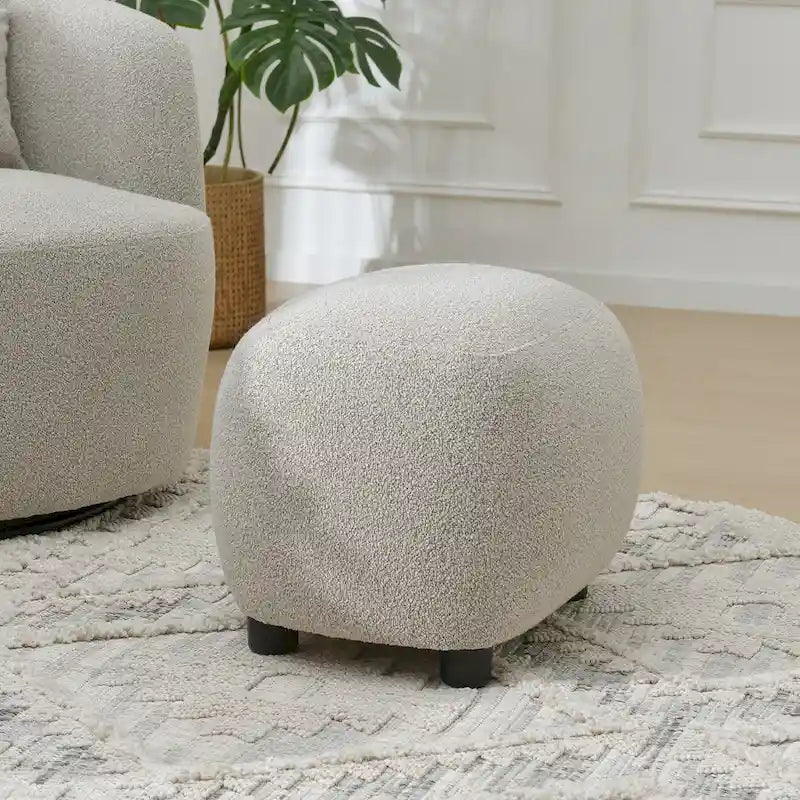Repose-pieds ottoman/pouf KINWELL 23 pouces de large en tissu bouclé rembourré