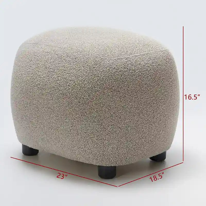 Repose-pieds ottoman/pouf KINWELL 23 pouces de large en tissu bouclé rembourré