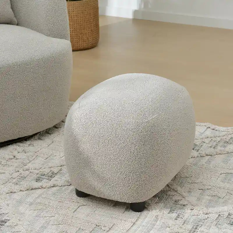 Repose-pieds ottoman/pouf KINWELL 23 pouces de large en tissu bouclé rembourré